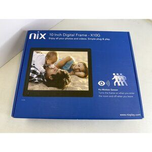 Nix 10" Widescreen Digital Photo Frame HD X10G - Black Motion Sensor NEW